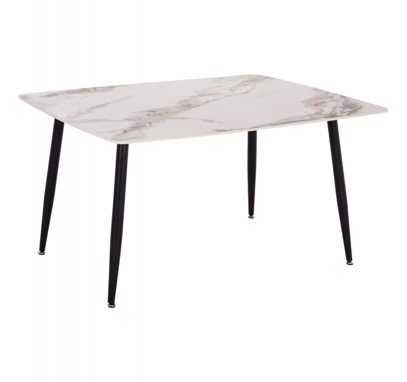 ΤΡΑΠΕΖΙ RAVEN HM18149.04 ΚΕΡΑΜΙΚΟ TOP ΜΕ ΟΨΗ ΛΕΥΚΟ/ΚΑΦΕ ΜΑΡΜΑΡΟ 140x80x74Υεκ.