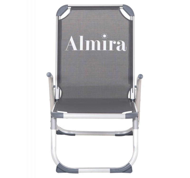 ΚΑΡΕΚΛΑΚΙ ΠΑΡΑΛΙΑΣ ΑΛΟΥΜΙΝΙΟΥ ΒΑΡ.ΤΥΠΟΥ ΥΠΕΡΥΨΩΜΕΝΟ ALMIRA HM6431.10 ΓΚΡΙ 53x68x80Υεκ