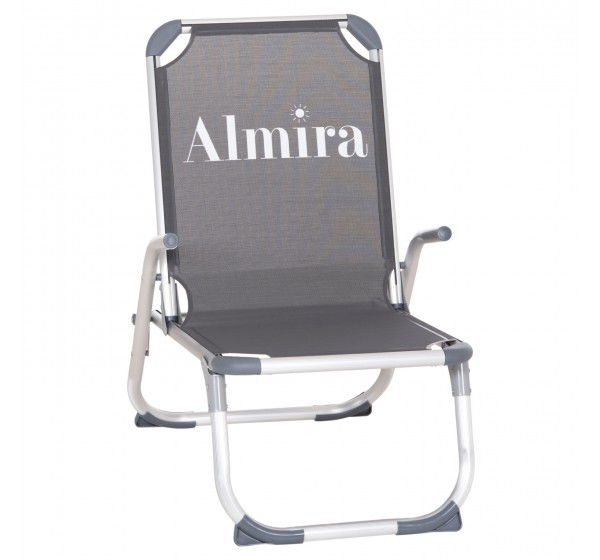 ΚΑΡΕΚΛΑΚΙ ΠΑΡΑΛΙΑΣ ΑΛΟΥΜΙΝΙΟΥ ΒΑΡ.ΤΥΠΟΥ ΥΠΕΡΥΨΩΜΕΝΟ ALMIRA HM6431.10 ΓΚΡΙ 53x68x80Υεκ