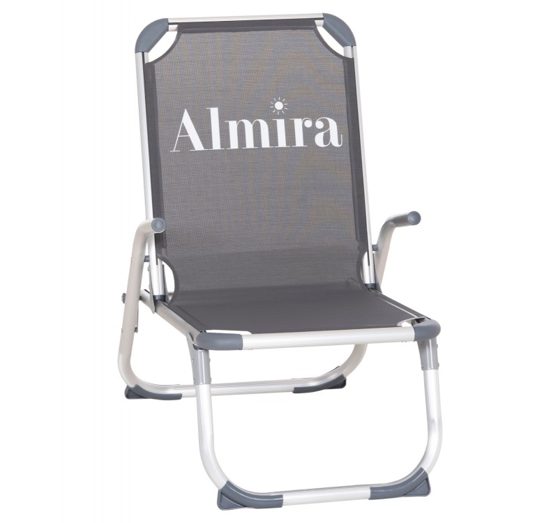 ΚΑΡΕΚΛΑΚΙ ΠΑΡΑΛΙΑΣ ΑΛΟΥΜΙΝΙΟΥ ΒΑΡ.ΤΥΠΟΥ ΥΠΕΡΥΨΩΜΕΝΟ ALMIRA HM6431.10 ΓΚΡΙ 53x68x80Υεκ