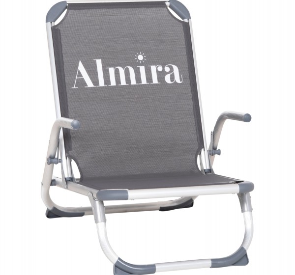 ΚΑΡΕΚΛΑΚΙ ΠΑΡΑΛΙΑΣ ΑΛΟΥΜINIOY ΒΑΡ.ΤΥΠΟΥ ΨΗΛΗ ΠΛΑΤΗ ALMIRA HM5053.10 ΓΚΡΙ 55x71x66Υεκ