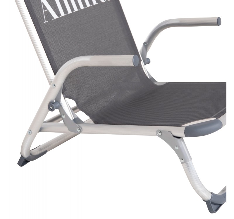 ΚΑΡΕΚΛΑΚΙ ΠΑΡΑΛΙΑΣ ΑΛΟΥΜINIOY ΒΑΡ.ΤΥΠΟΥ ΨΗΛΗ ΠΛΑΤΗ ALMIRA HM5053.10 ΓΚΡΙ 55x71x66Υεκ