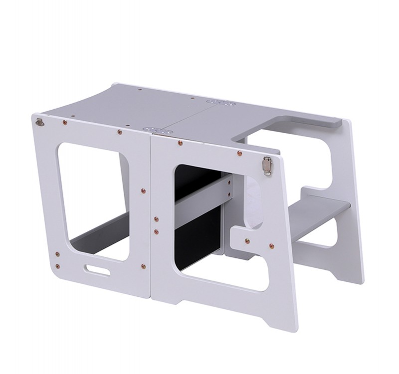 ΠΥΡΓΟΣ ΕΚΜΑΘΗΣΗΣ ΜΕ ΠΙΝΑΚΑ RICKI HM18345.03 ΞΥΛΟ ΠΕΥΚΟΥ ΛΕΥΚΟ/ΓΚΡΙ 37x40x84Υεκ