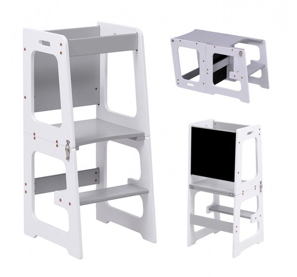 ΠΥΡΓΟΣ ΕΚΜΑΘΗΣΗΣ ΜΕ ΠΙΝΑΚΑ RICKI HM18345.03 ΞΥΛΟ ΠΕΥΚΟΥ ΛΕΥΚΟ/ΓΚΡΙ 37x40x84Υεκ