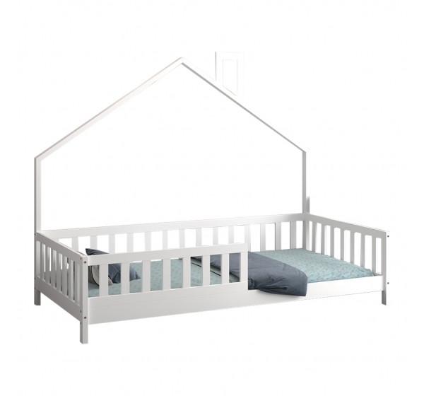 ΚΡΕΒΑΤΙ ΠΑΙΔΙΚΟ HOUSER HM740.03 τ.MONTESSORI ΞΥΛΟ ΠΕΥΚΟ ΛΕΥΚΟ--ΓΙΑ 190x90εκ