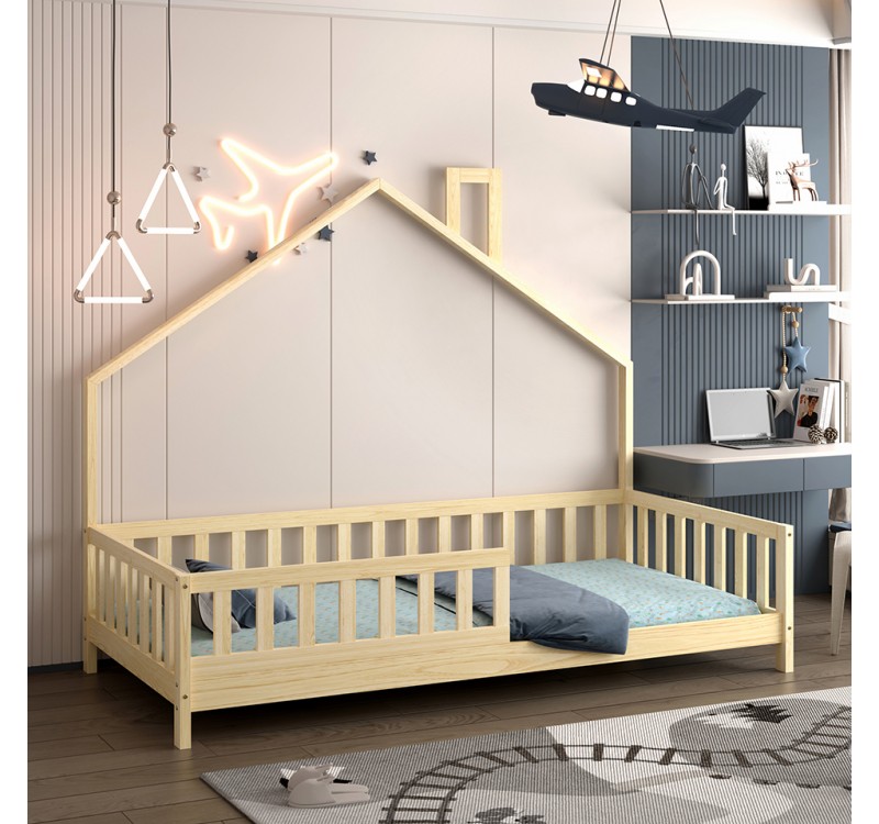 ΚΡΕΒΑΤΙ ΠΑΙΔΙΚΟ HOUSER HM740.01 τ.MONTESSORI ΞΥΛΟ ΠΕΥΚΟ ΦΥΣΙΚΟ--ΓΙΑ 190x90εκ