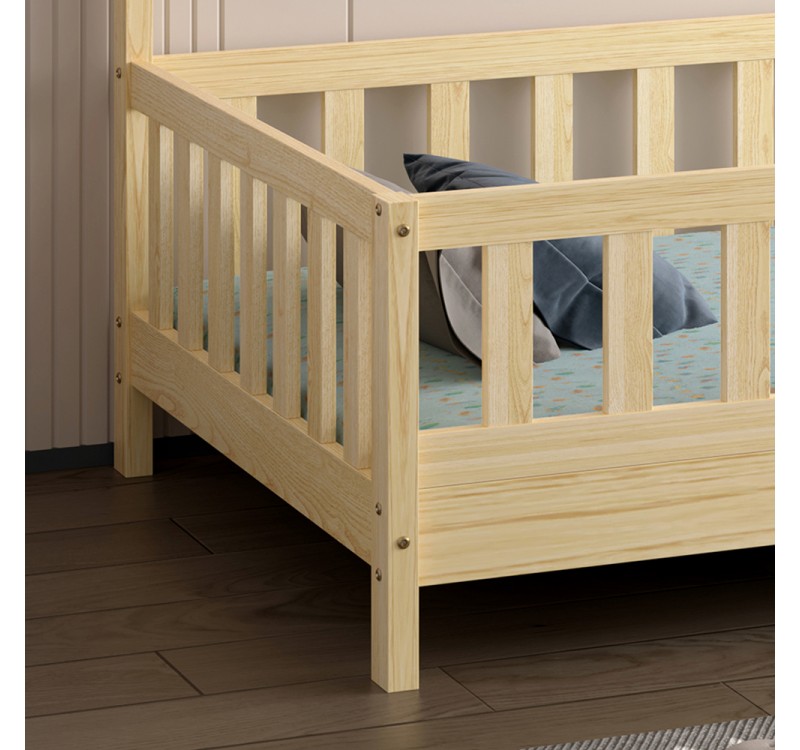 ΚΡΕΒΑΤΙ ΠΑΙΔΙΚΟ HOUSER HM740.01 τ.MONTESSORI ΞΥΛΟ ΠΕΥΚΟ ΦΥΣΙΚΟ--ΓΙΑ 190x90εκ