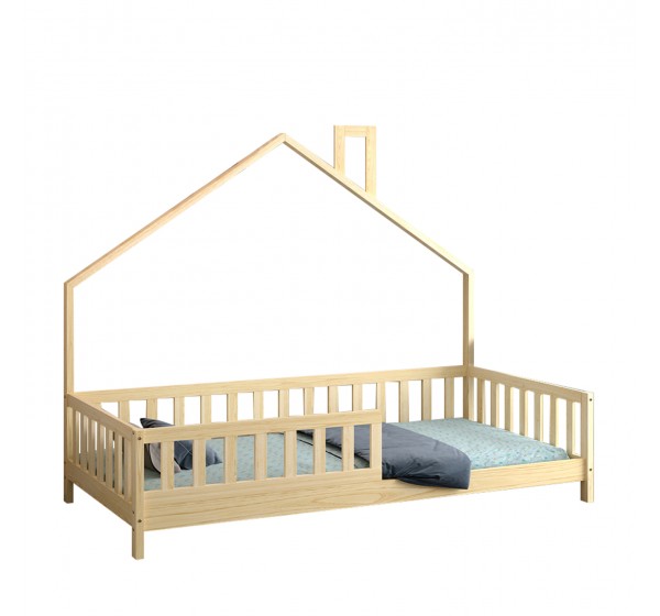 ΚΡΕΒΑΤΙ ΠΑΙΔΙΚΟ HOUSER HM740.01 τ.MONTESSORI ΞΥΛΟ ΠΕΥΚΟ ΦΥΣΙΚΟ--ΓΙΑ 190x90εκ