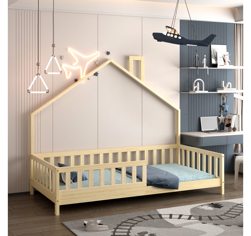 ΚΡΕΒΑΤΙ ΠΑΙΔΙΚΟ HOUSER HM740.01 τ.MONTESSORI ΞΥΛΟ ΠΕΥΚΟ ΦΥΣΙΚΟ--ΓΙΑ 190x90εκ