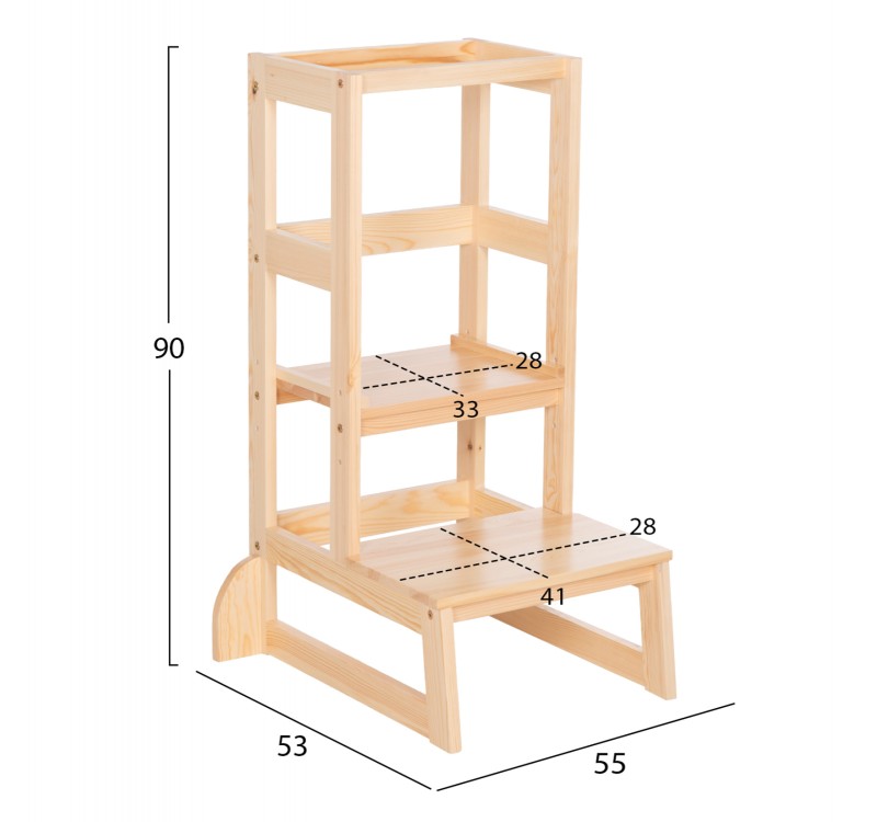 ΠΥΡΓΟΣ ΕΚΜΑΘΗΣΗΣ τ.MONTESSORI PEPE HM9291.01 ΞΥΛΟ ΠΕΥΚΟΥ ΦΥΣΙΚΟ 55x53x90Υεκ