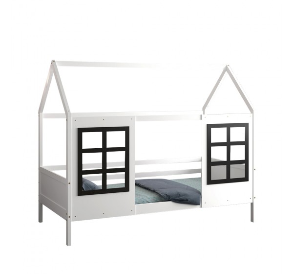 ΠΑΙΔΙΚΟ ΚΡΕΒΑΤΙ τ.MONTESSORI DOMER HM742.01 ΞΥΛΟ ΠΕΥΚΟΥ ΛΕΥΚΟ--ΓΙΑ 90x190εκ