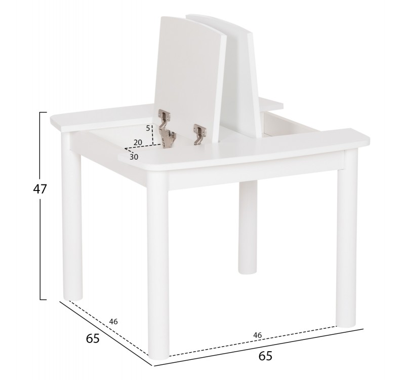 ΤΡΑΠΕΖΑΚΙ ΠΑΙΔΙΚΟ ΜΕ ΑΠΟΘ.ΧΩΡΟΥΣ RICKI HM18339.03 MDF & ΣΥΜΗΔΑ ΣΕ ΛΕΥΚΟ 65x65x47Υεκ