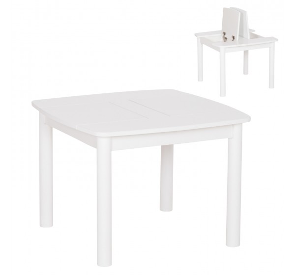 ΤΡΑΠΕΖΑΚΙ ΠΑΙΔΙΚΟ ΜΕ ΑΠΟΘ.ΧΩΡΟΥΣ RICKI HM18339.03 MDF & ΣΥΜΗΔΑ ΣΕ ΛΕΥΚΟ 65x65x47Υεκ