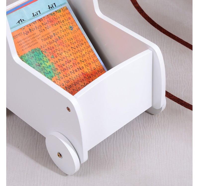 ΠΑΙΔΙΚΟ ΤΡΟΛΕΥ/ΚΑΡΟΤΣΑΚΙ RICKI HM18341.03 MDF & ΚΟΝΤΡΑΠΛΑΚΕ ΛΕΥΚΟ 33x45x50Υεκ