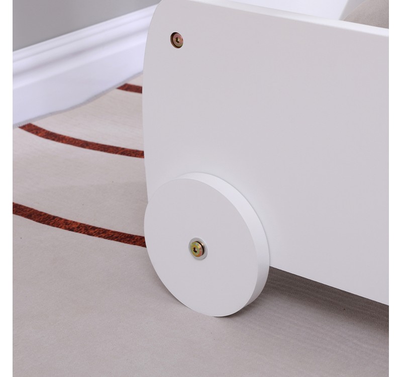 ΠΑΙΔΙΚΟ ΤΡΟΛΕΥ/ΚΑΡΟΤΣΑΚΙ RICKI HM18341.03 MDF & ΚΟΝΤΡΑΠΛΑΚΕ ΛΕΥΚΟ 33x45x50Υεκ