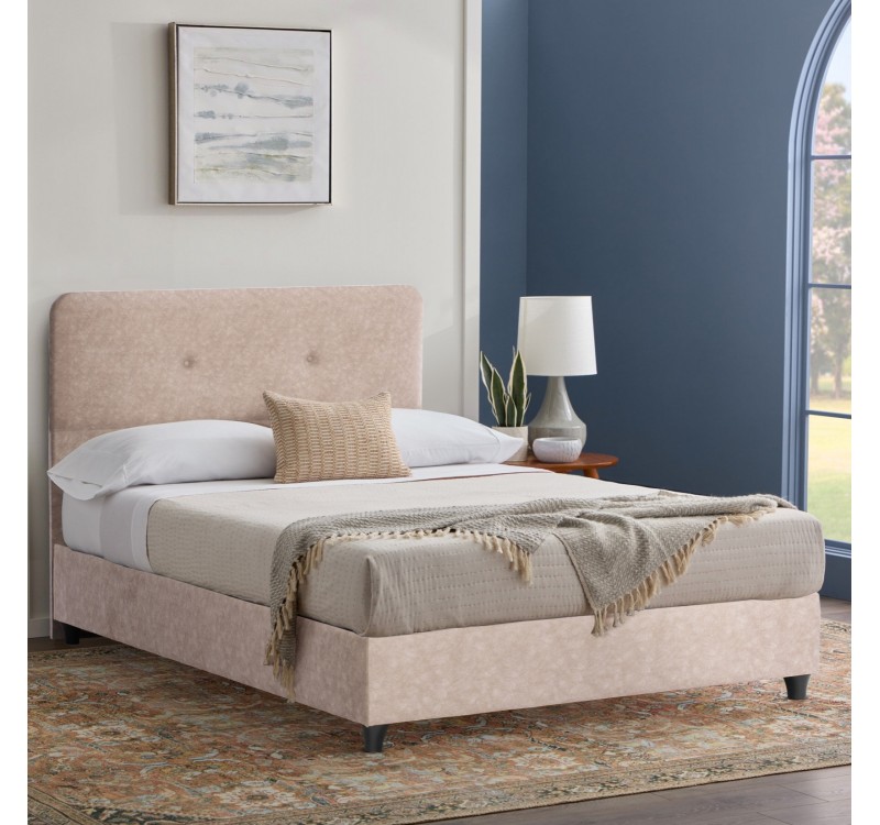 ΚΡΕΒΑΤΙ ΗΜΙΔΙΠΛΟ ΜΕ ΣΤΡΩΜΑ DOLORES HM10746.03 ΜΠΕΖ ΥΦΑΣΜΑ τ.NUBUCK--ΓΙΑ 120x200εκ