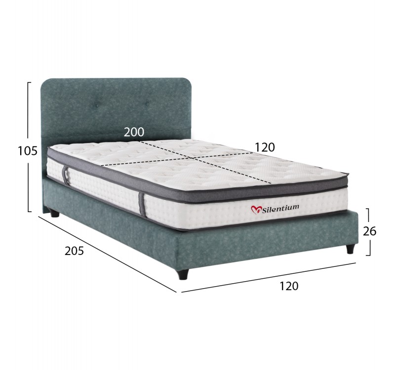 ΚΡΕΒΑΤΙ ΗΜΙΔΙΠΛΟ DOLORES ΜΕ ΣΤΡΩΜΑ HM10746.04 LIGHT GREEN ΥΦΑΣΜΑ τ.NUBUCK--ΓΙΑ 120x200εκ