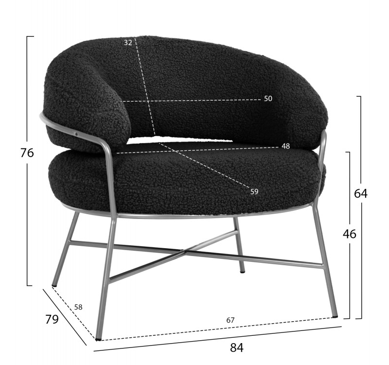 ΠΟΛΥΘΡΟΝΑ TRUDI HM8639.34 ΑΠΟ ΜΠΟΥΚΛΕ ΜΑΥΡΟ ΜΕ ΑΣΗΜΙ  ΣΚΕΛΕΤΟ 84x79x76Υ εκ.