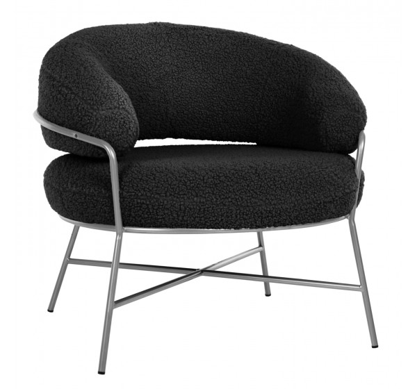 ΠΟΛΥΘΡΟΝΑ TRUDI HM8639.34 ΑΠΟ ΜΠΟΥΚΛΕ ΜΑΥΡΟ ΜΕ ΑΣΗΜΙ  ΣΚΕΛΕΤΟ 84x79x76Υ εκ.