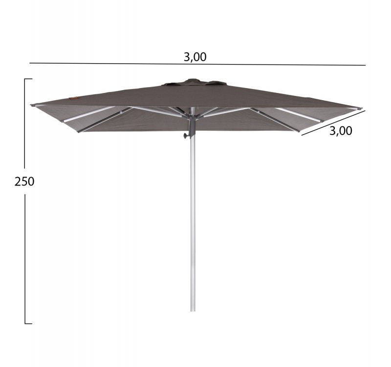 ΟΜΠΡΕΛΑ ΕΠΑΓΓΕΛΜΑΤΙΚΗ GLADELL 3X3m HM6604.01 ΓΚΡΙ ΠΑΝΙ-ΑΝΟΔΙΩΜΕΝΟ ΑΛΟΥΜΙΝΙΟ