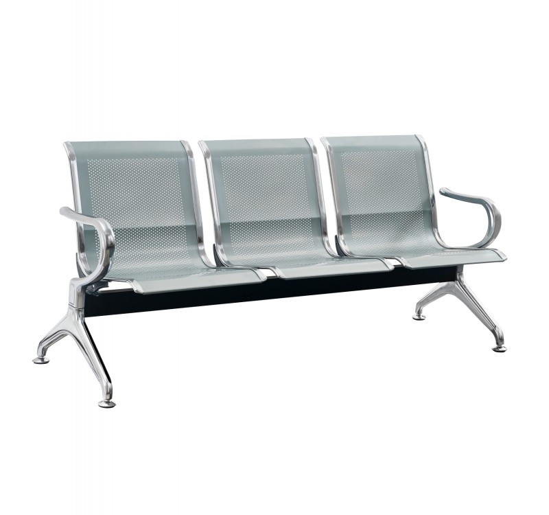 ΚΑΘΙΣΜΑ ΑΝΑΜΟΝΗΣ Τ. ΑΕΡΟΔΡΟΜΙΟΥ 3ΘΕΣΙΟ AVIATOR HM18399 ΜΕΤΑΛΛΟ MESH ΓΚΡΙ 171x64x76Υ