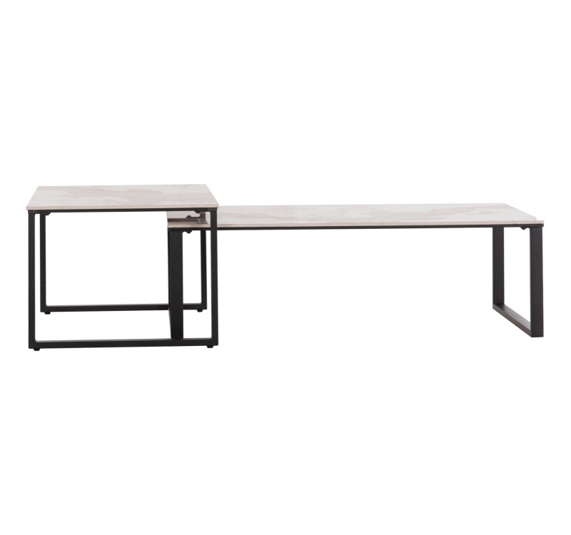 ΤΡΑΠΕΖΙ ΣΑΛΟΝΙΟΥ 2ΤΜΧ TERREN HM18365.01 ΜΕΤΑΛΛΟ--SINTERED STONE PANDORA 120x70x45Υεκ