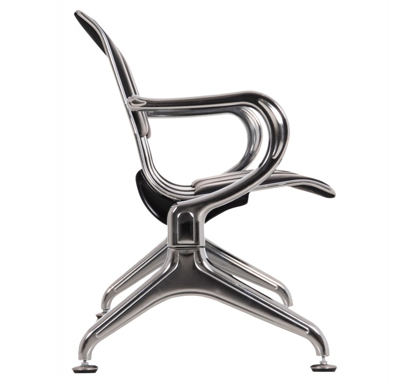 ΚΑΘΙΣΜΑ ΑΝΑΜΟΝΗΣ Τ.ΑΕΡΟΔΡΟΜΙΟΥ 3ΘΕΣΙΟ AVIATOR HM18400 ΜΕΤΑΛΛΟ ΜΕ PU ΜΑΥΡΟ 172x55x76Υ