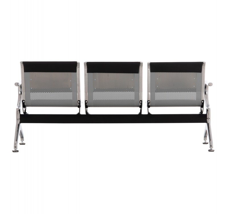 ΚΑΘΙΣΜΑ ΑΝΑΜΟΝΗΣ Τ.ΑΕΡΟΔΡΟΜΙΟΥ 3ΘΕΣΙΟ AVIATOR HM18400 ΜΕΤΑΛΛΟ ΜΕ PU ΜΑΥΡΟ 172x55x76Υ