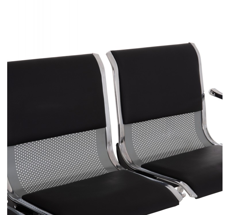 ΚΑΘΙΣΜΑ ΑΝΑΜΟΝΗΣ Τ.ΑΕΡΟΔΡΟΜΙΟΥ 3ΘΕΣΙΟ AVIATOR HM18400 ΜΕΤΑΛΛΟ ΜΕ PU ΜΑΥΡΟ 172x55x76Υ