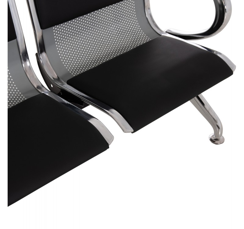 ΚΑΘΙΣΜΑ ΑΝΑΜΟΝΗΣ Τ.ΑΕΡΟΔΡΟΜΙΟΥ 3ΘΕΣΙΟ AVIATOR HM18400 ΜΕΤΑΛΛΟ ΜΕ PU ΜΑΥΡΟ 172x55x76Υ