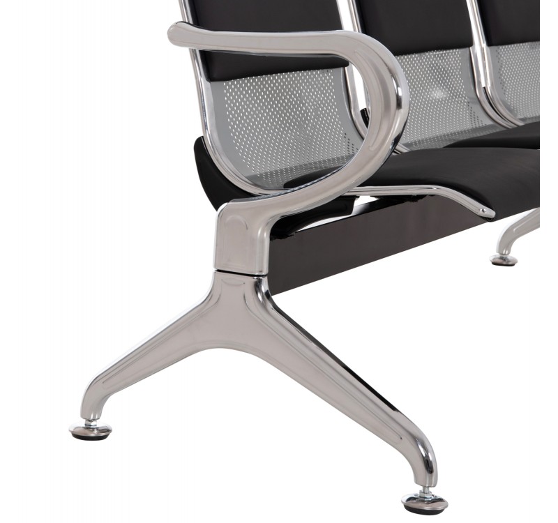 ΚΑΘΙΣΜΑ ΑΝΑΜΟΝΗΣ Τ.ΑΕΡΟΔΡΟΜΙΟΥ 3ΘΕΣΙΟ AVIATOR HM18400 ΜΕΤΑΛΛΟ ΜΕ PU ΜΑΥΡΟ 172x55x76Υ