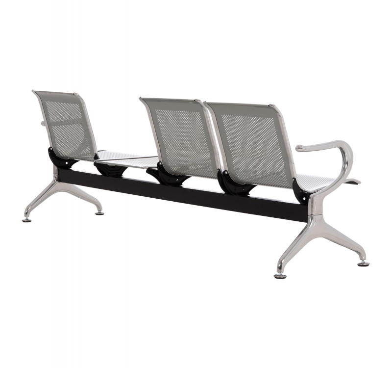 ΚΑΘΙΣΜΑ ΑΝΑΜΟΝΗΣ Τ.ΑΕΡΟΔΡΟΜΙΟΥ 3ΘΕΣΙΟ+ΤΡΑΠΕΖΙ AVIATOR HM18403 ΜΕΤΑΛΛΟ MESH ΓΚΡΙ 223x55x76Υεκ