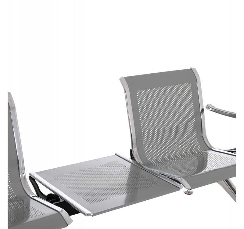 ΚΑΘΙΣΜΑ ΑΝΑΜΟΝΗΣ Τ.ΑΕΡΟΔΡΟΜΙΟΥ 3ΘΕΣΙΟ+ΤΡΑΠΕΖΙ AVIATOR HM18403 ΜΕΤΑΛΛΟ MESH ΓΚΡΙ 223x55x76Υεκ