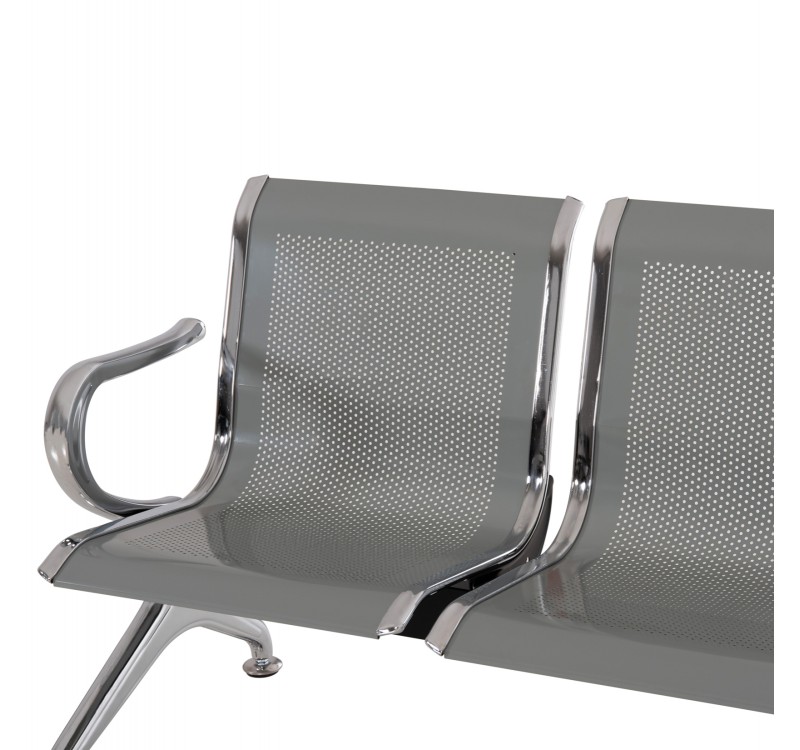 ΚΑΘΙΣΜΑ ΑΝΑΜΟΝΗΣ Τ.ΑΕΡΟΔΡΟΜΙΟΥ 3ΘΕΣΙΟ+ΤΡΑΠΕΖΙ AVIATOR HM18403 ΜΕΤΑΛΛΟ MESH ΓΚΡΙ 223x55x76Υεκ