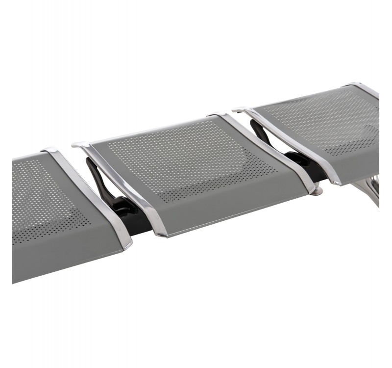 ΚΑΘΙΣΜΑ ΑΝΑΜΟΝΗΣ ΑΝΑΜΟΝΗΣ Τ.ΑΕΡΟΔΡΟΜΙΟΥ 3ΘΕΣΙΟ AVIATOR HM18404 ΜΕΤΑΛΛΟ MESH ΓΚΡΙ 148x50x40Υεκ