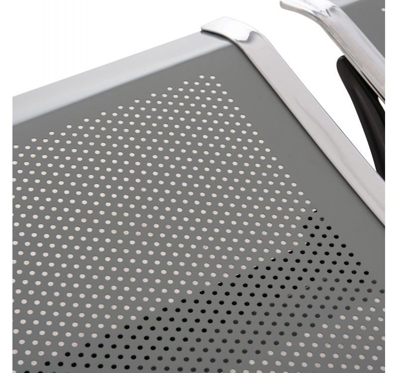 ΚΑΘΙΣΜΑ ΑΝΑΜΟΝΗΣ ΑΝΑΜΟΝΗΣ Τ.ΑΕΡΟΔΡΟΜΙΟΥ 3ΘΕΣΙΟ AVIATOR HM18404 ΜΕΤΑΛΛΟ MESH ΓΚΡΙ 148x50x40Υεκ