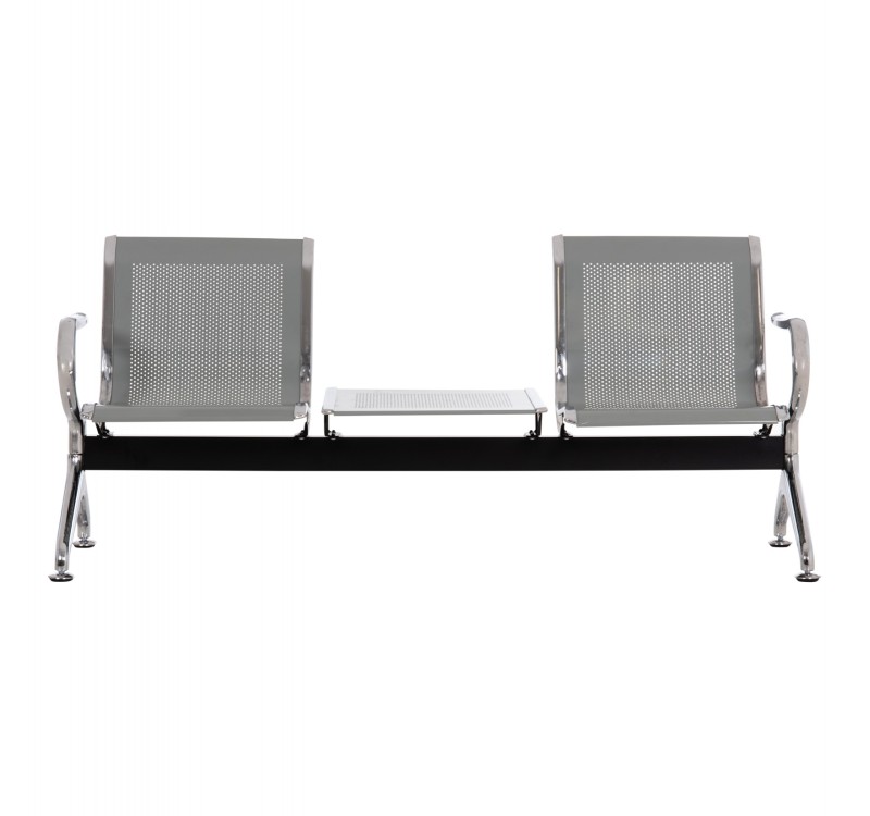 ΚΑΘΙΣΜΑ ΑΝΑΜΟΝΗΣ Τ.ΑΕΡΟΔΡΟΜΙΟΥ 2ΘΕΣΙΟ+ΤΡΑΠΕΖΙ AVIATOR HM18402 ΜΕΤΑΛΛΟ MESH ΓΚΡΙ 170x55x76Υεκ