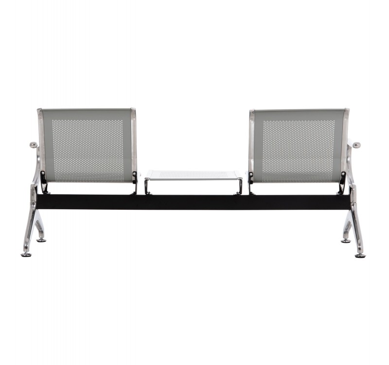 ΚΑΘΙΣΜΑ ΑΝΑΜΟΝΗΣ Τ.ΑΕΡΟΔΡΟΜΙΟΥ 2ΘΕΣΙΟ+ΤΡΑΠΕΖΙ AVIATOR HM18402 ΜΕΤΑΛΛΟ MESH ΓΚΡΙ 170x55x76Υεκ