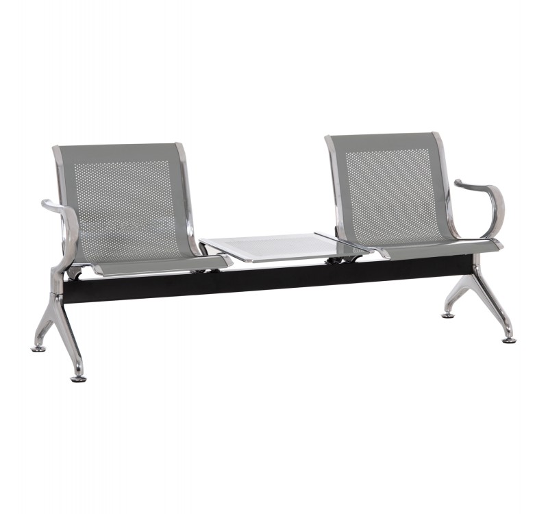 ΚΑΘΙΣΜΑ ΑΝΑΜΟΝΗΣ Τ.ΑΕΡΟΔΡΟΜΙΟΥ 2ΘΕΣΙΟ+ΤΡΑΠΕΖΙ AVIATOR HM18402 ΜΕΤΑΛΛΟ MESH ΓΚΡΙ 170x55x76Υεκ