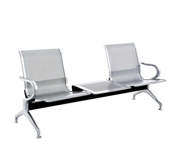 ΠΑΓΚΑΚΙ Τ.ΑΕΡΟΔΡΟΜΙΟΥ 2ΘΕΣΙΟ+ΤΡΑΠΕΖΙ AVIATOR HM18402 ΜΕΤΑΛΛΟ MESH ΓΚΡΙ 171x64x76Υεκ