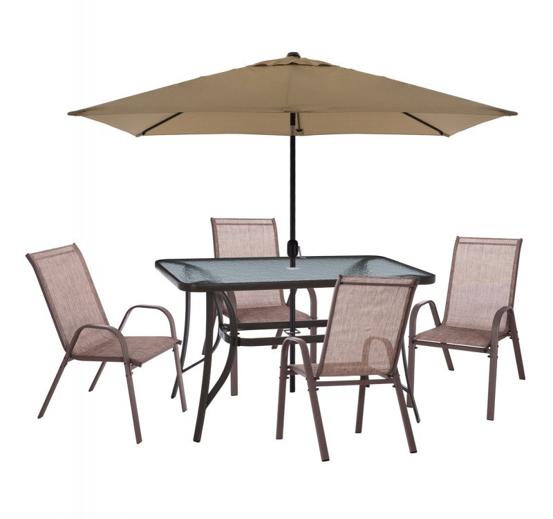 ΣΕΤ ΤΡΑΠΕΖΑΡΙΑΣ 6ΤΜΧ ΕΞΩΤ.ΧΩΡΟΥ BRAVO HM11543.02 ΤΡΑΠΕΖΙ-ΟΜΠΡΕΛΑ-4 ΠΟΛΥΘΡΟΝΕΣ--ΚΑΦΕ