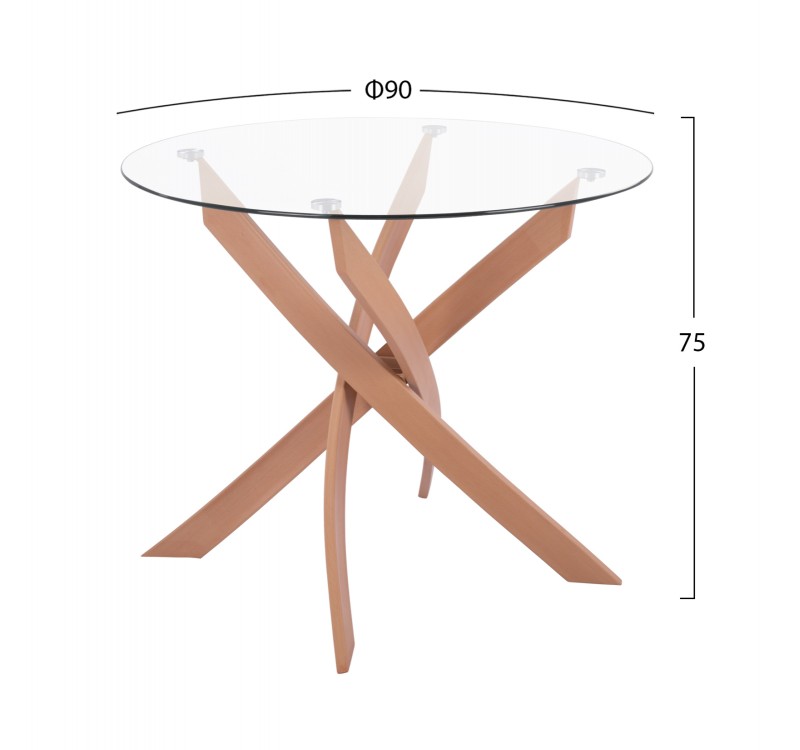 ΣΕΤ ΤΡΑΠΕΖΑΡΙΑΣ 5ΤΜΧ ΕΣ.ΧΩΡΟΥ JAFARU HM10885.12 ΣΤΡΟΓΓΥΛΟ ΤΡΑΠΕΖΙ Φ90 & 4 ΚΑΡΕΚΛΕΣ--ΜΠΕΖ