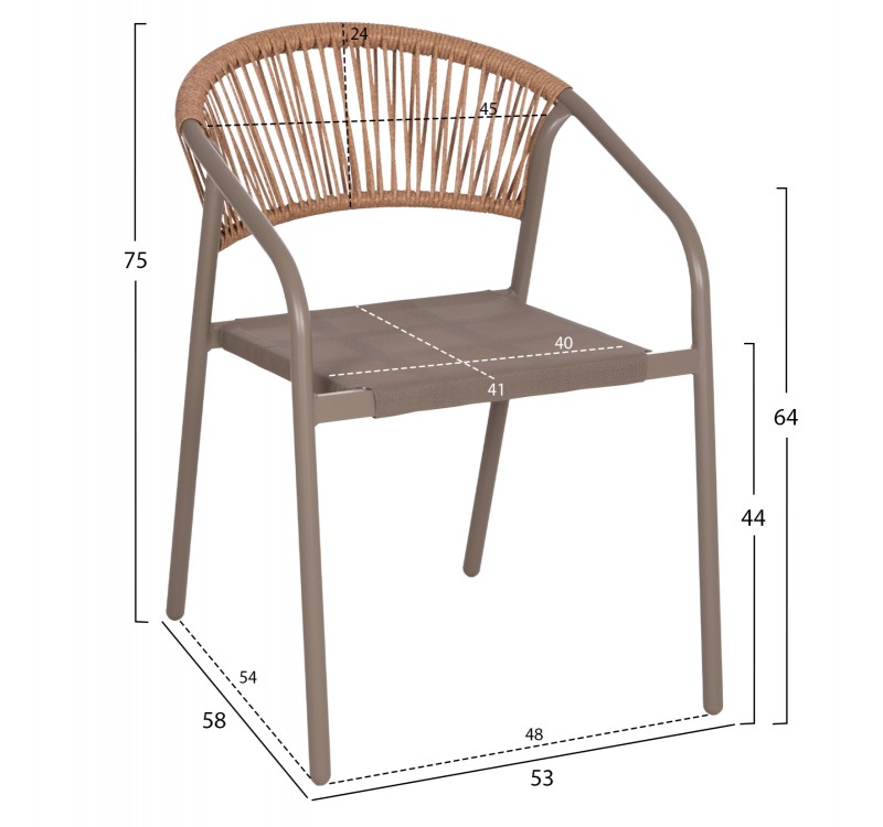 ΣΕΤ ΤΡΑΠΕΖΑΡΙΑΣ 5ΤΜΧ ADAM HM10727.04 ΚΑΡΕΚΛΕΣ ΜΕΤΑΛΛΙΚΕΣ & ΤΡΑΠΕΖΙ 110x60εκ ΣΑΜΠΑΝΙ