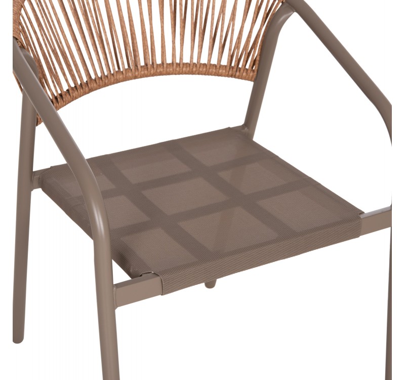 ΣΕΤ ΤΡΑΠΕΖΑΡΙΑΣ 5ΤΜΧ ADAM HM10727.04 ΚΑΡΕΚΛΕΣ ΜΕΤΑΛΛΙΚΕΣ & ΤΡΑΠΕΖΙ 110x60εκ ΣΑΜΠΑΝΙ