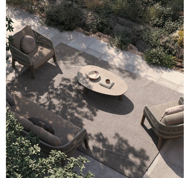 ΣΕΤ ΣΑΛΟΝΙ 4ΤΜΧ MAHAL HM6424.02 ΚΡΕΜ ΑΛΟΥΜΙΝΙΟ--ΜΠΕΖ OLEFIN & ΣΧΟΙΝΙ STRAP