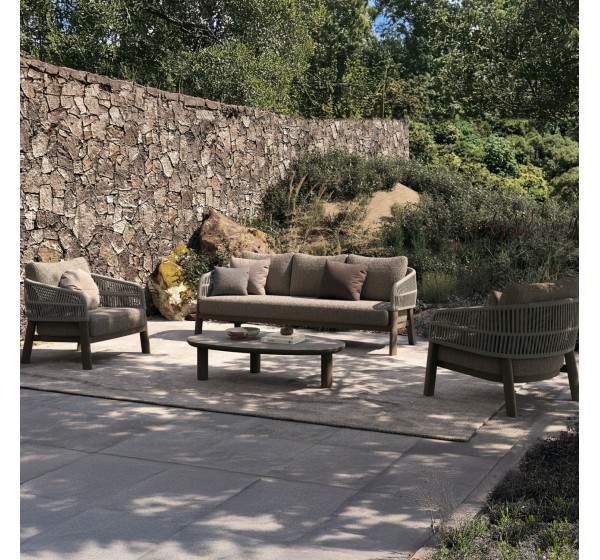 ΣΕΤ ΣΑΛΟΝΙ 4ΤΜΧ MAHAL HM6424.02 ΚΡΕΜ ΑΛΟΥΜΙΝΙΟ--ΜΠΕΖ OLEFIN & ΣΧΟΙΝΙ STRAP