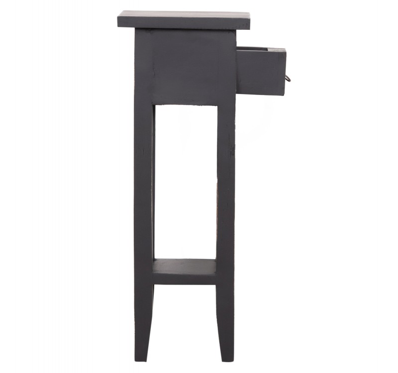 ΒΟΗΘΗΤΙΚΟ ΤΡΑΠΕΖΑΚΙ RAMU HM9484.02 ΑΠΟ ΜΑΟΝΙ ΞΥΛΟ ΜΑΥΡΟ ΜΕ ΣΥΡΤΑΡΑΚΙ 25x25x66,5Υεκ