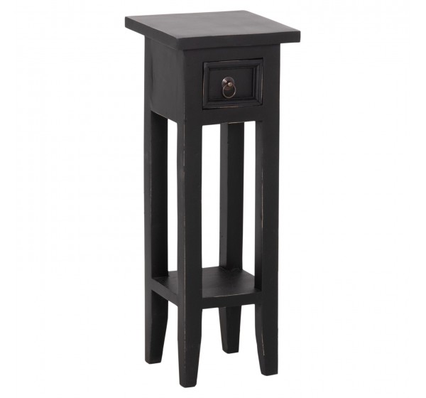 ΒΟΗΘΗΤΙΚΟ ΤΡΑΠΕΖΑΚΙ RAMU HM9484.02 ΑΠΟ ΜΑΟΝΙ ΞΥΛΟ ΜΑΥΡΟ ΜΕ ΣΥΡΤΑΡΑΚΙ 25x25x66,5Υεκ