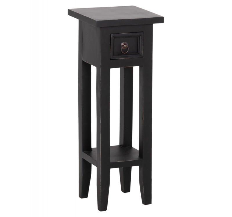 ΒΟΗΘΗΤΙΚΟ ΤΡΑΠΕΖΑΚΙ RAMU HM9484.02 ΑΠΟ ΜΑΟΝΙ ΞΥΛΟ ΜΑΥΡΟ ΜΕ ΣΥΡΤΑΡΑΚΙ 25x25x66,5Υεκ