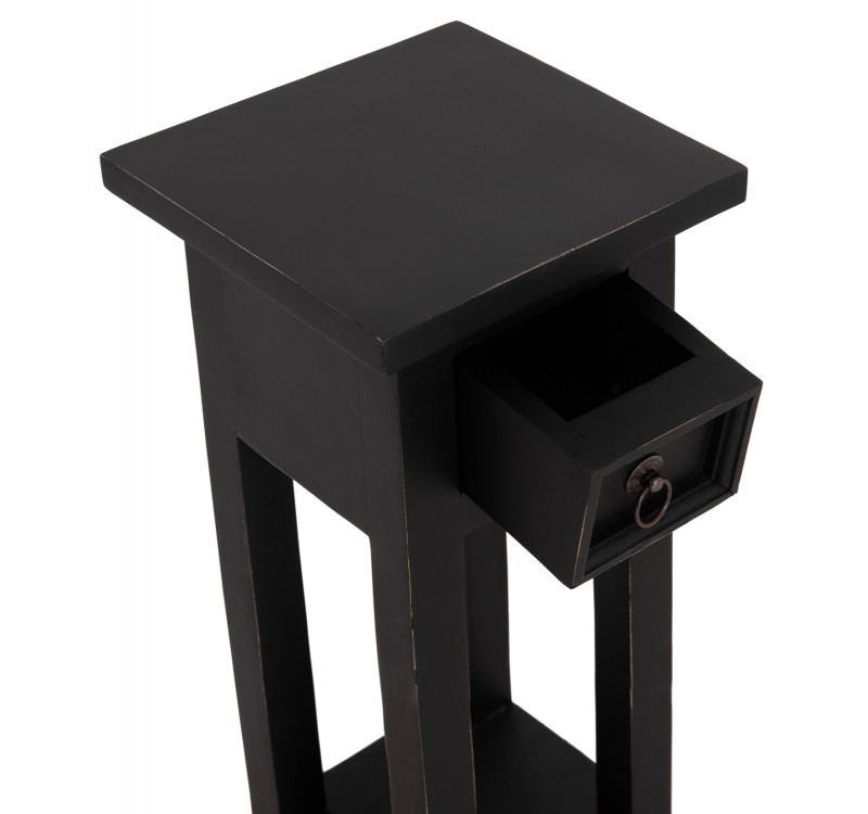 ΒΟΗΘΗΤΙΚΟ ΤΡΑΠΕΖΑΚΙ RAMU HM9484.02 ΑΠΟ ΜΑΟΝΙ ΞΥΛΟ ΜΑΥΡΟ ΜΕ ΣΥΡΤΑΡΑΚΙ 25x25x66,5Υεκ